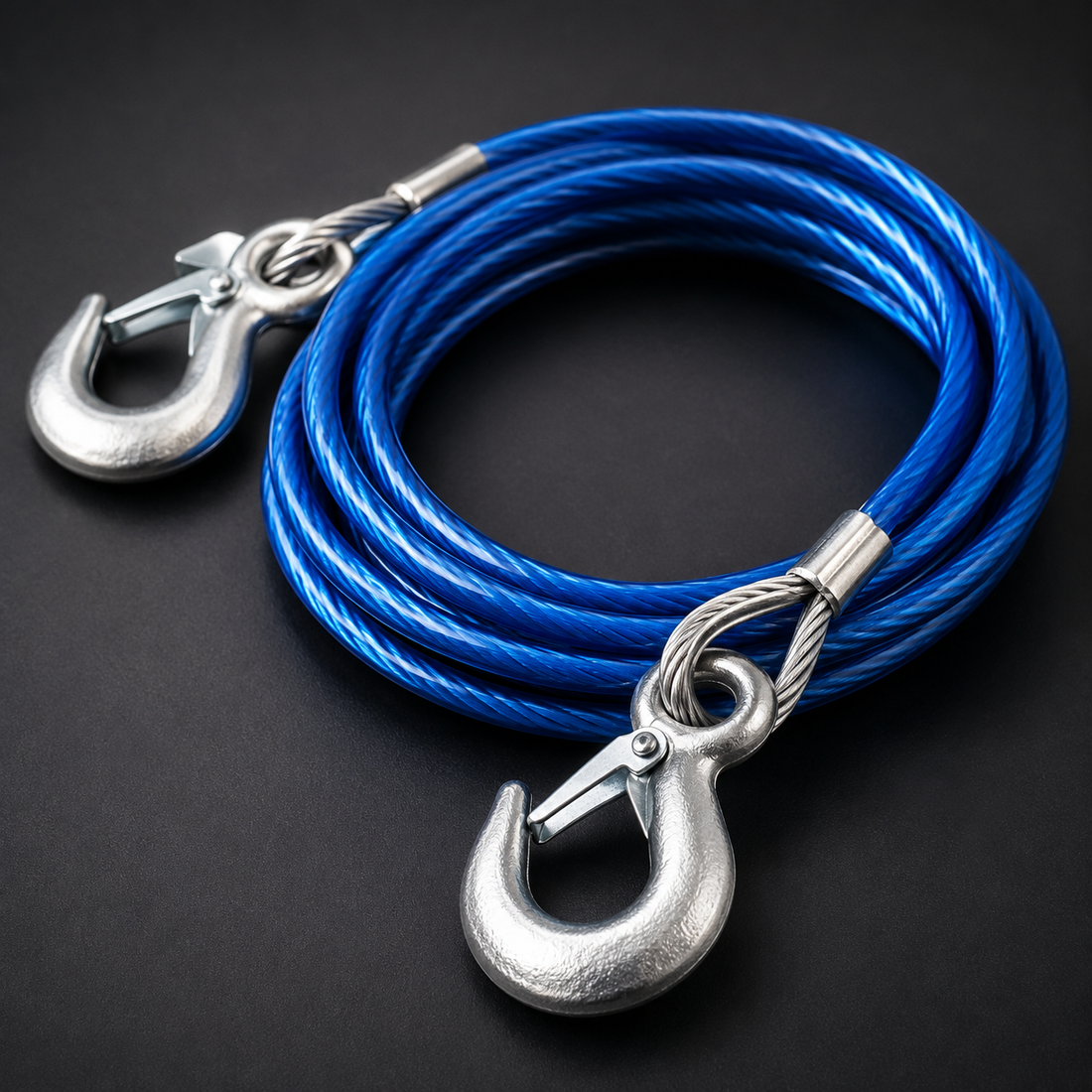 Heavy-duty steel wire car towing rope, essential car emergency kit item – Vorcar Egypt