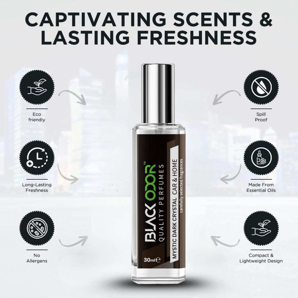 BLACK ODOR Refill Car Air Freshener Perfume - Premium Long-Lasting Fragrance 30ml