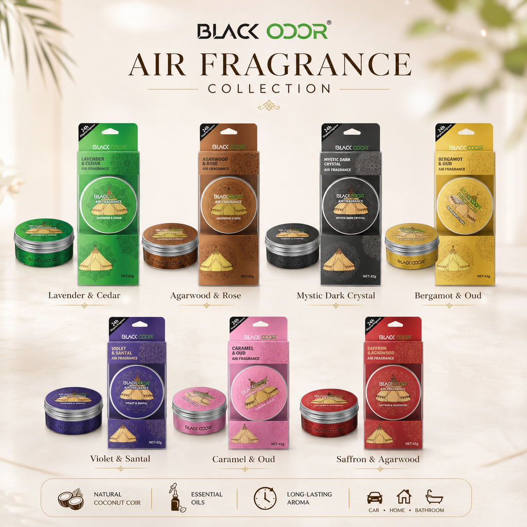 BLACK ODOR Natural Coconut Coir Air Fragrance – Long-Lasting Car Air Freshener