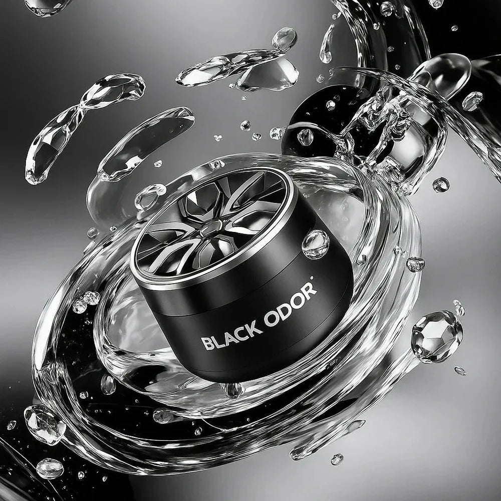 BLACK ODOR Wheel Car Air Freshener Gel – Alloy Rim Design