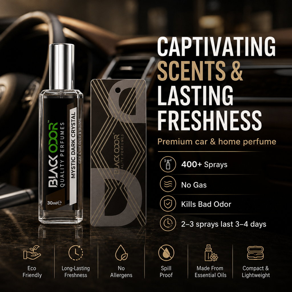 BLACK ODOR Refill Car Air Freshener Perfume - Premium Long-Lasting Fragrance 30ml