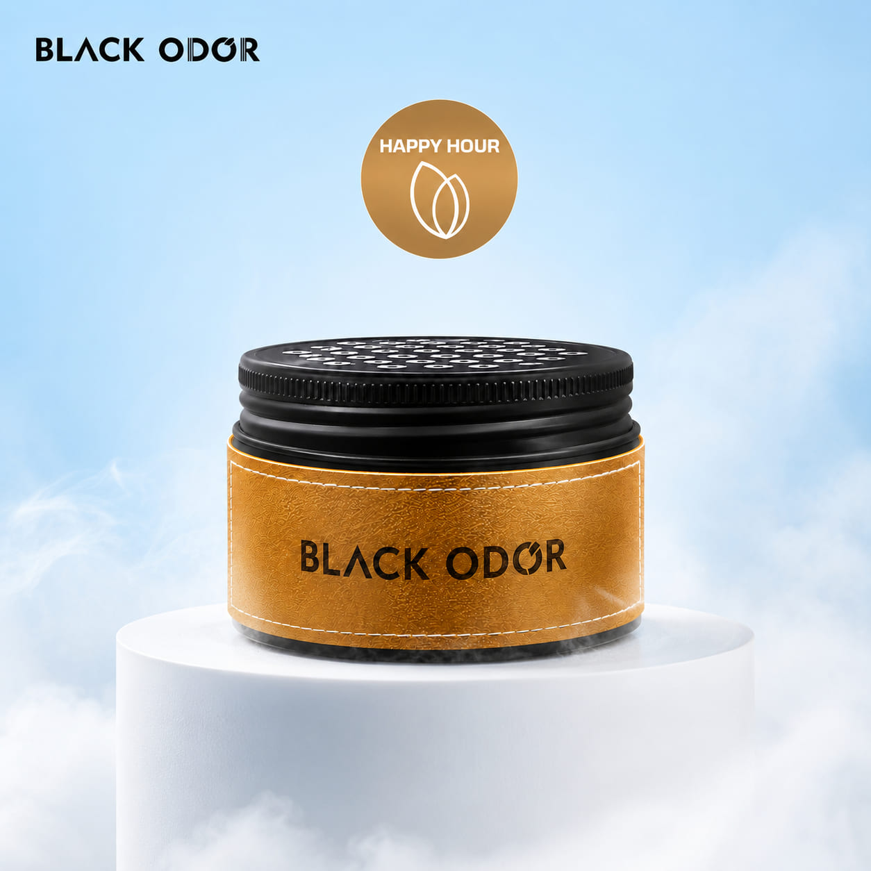BLACK ODOR معطر جل فاخر للسيارة – عبوة جلد راقية برائحة تدوم