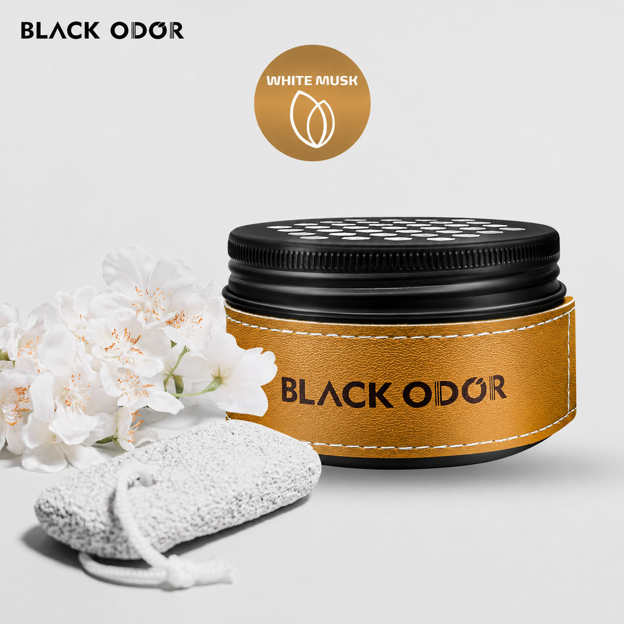 BLACK ODOR معطر جل فاخر للسيارة – عبوة جلد راقية برائحة تدوم