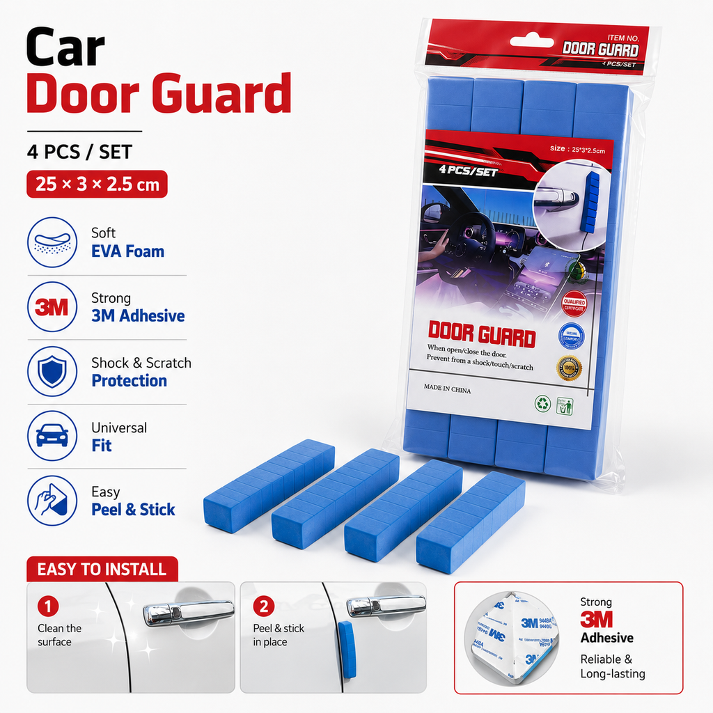 Car Door Edge Guard Protectors – 4-Piece EVA Foam Set with 3M Adhesive