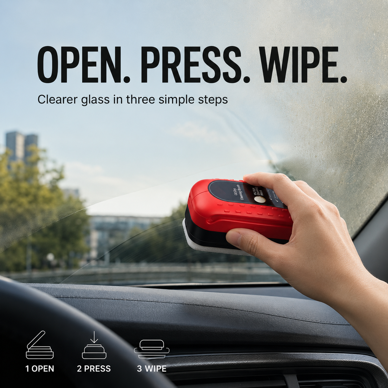 Car glass oil film cleaning brush for windshield and mirrors – Vorcar Egypt (photo 5)