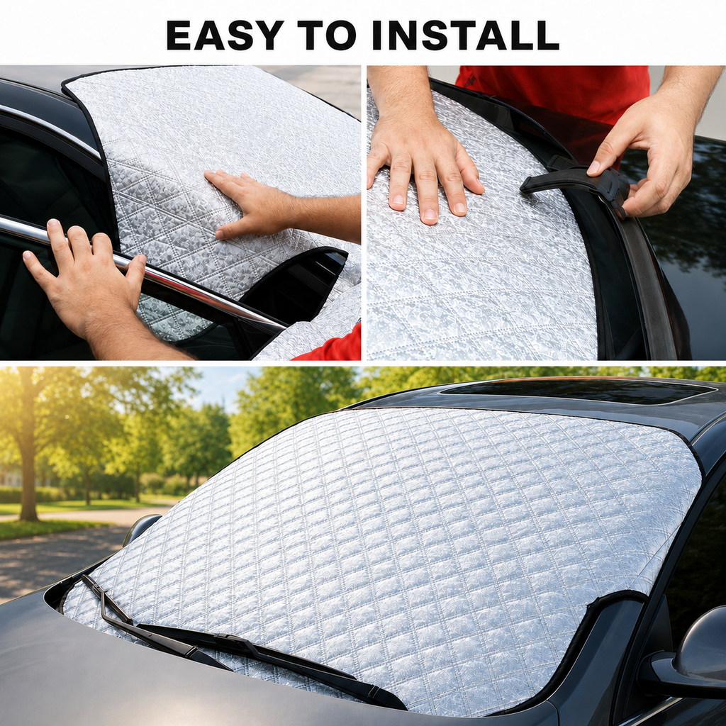 4-layer reflective car windshield cover for heat and sun protection – Vorcar Egypt (photo 3)