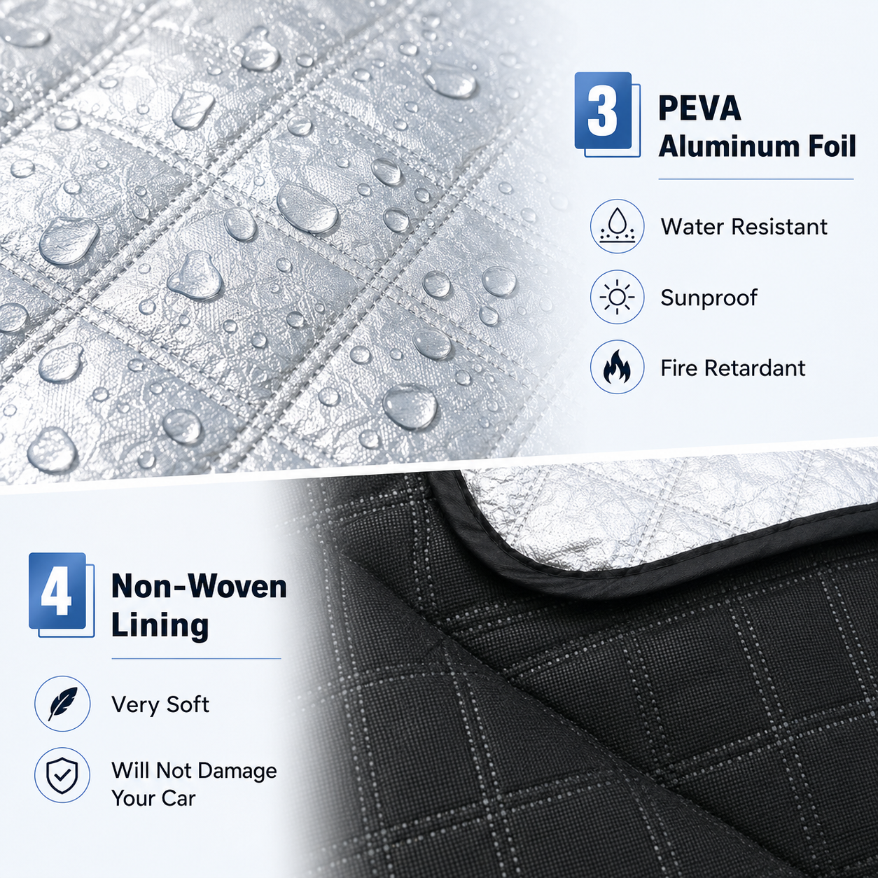 4-layer reflective car windshield cover for heat and sun protection – Vorcar Egypt (photo 5)