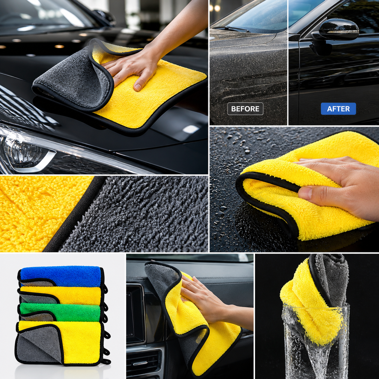 Car Cleaning Microfiber Towel - 4 Pieces