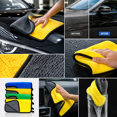 Car Cleaning Microfiber Towel - 4 Pieces