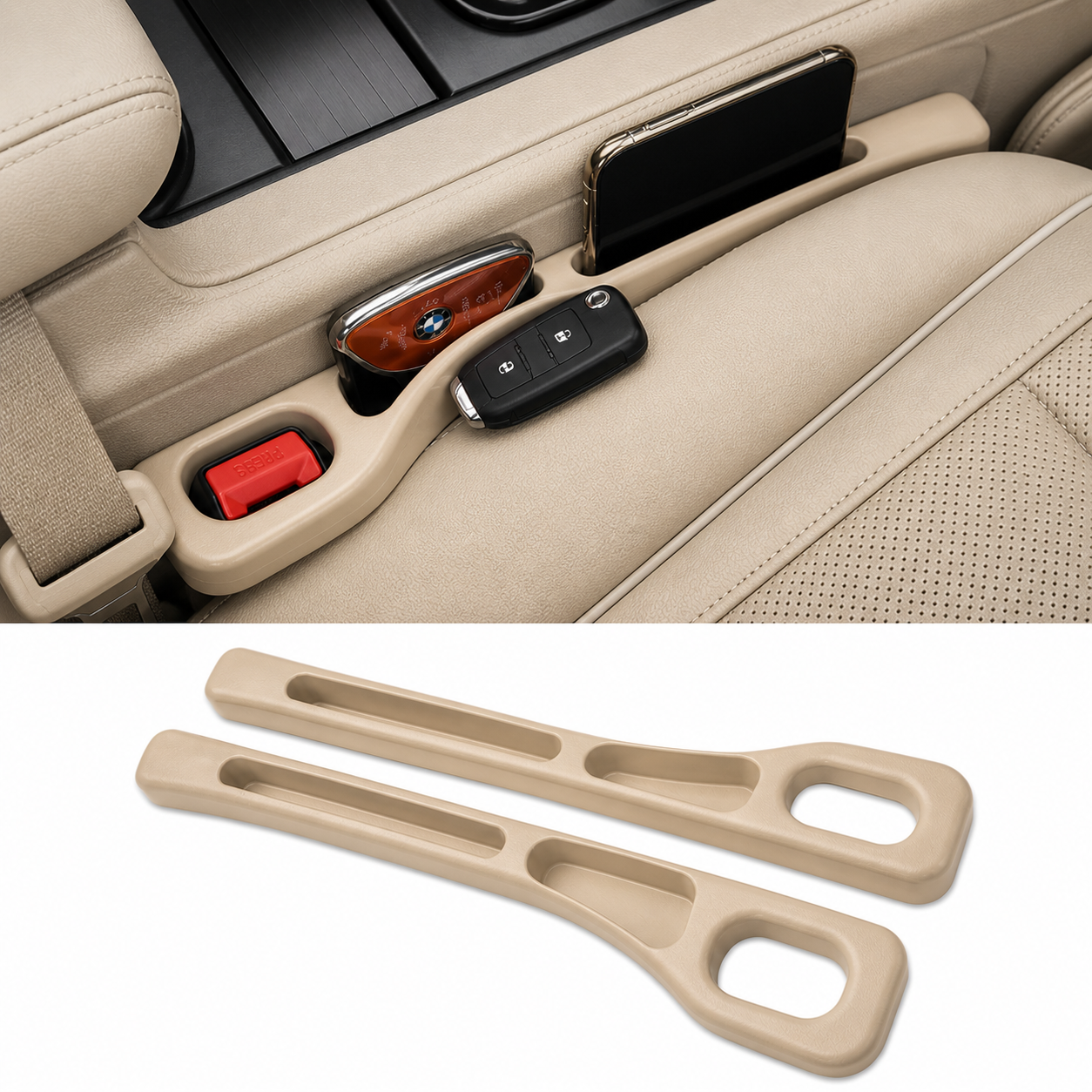 No Drop Car Seat Gap Filler – Seat Belt Fit Organizer