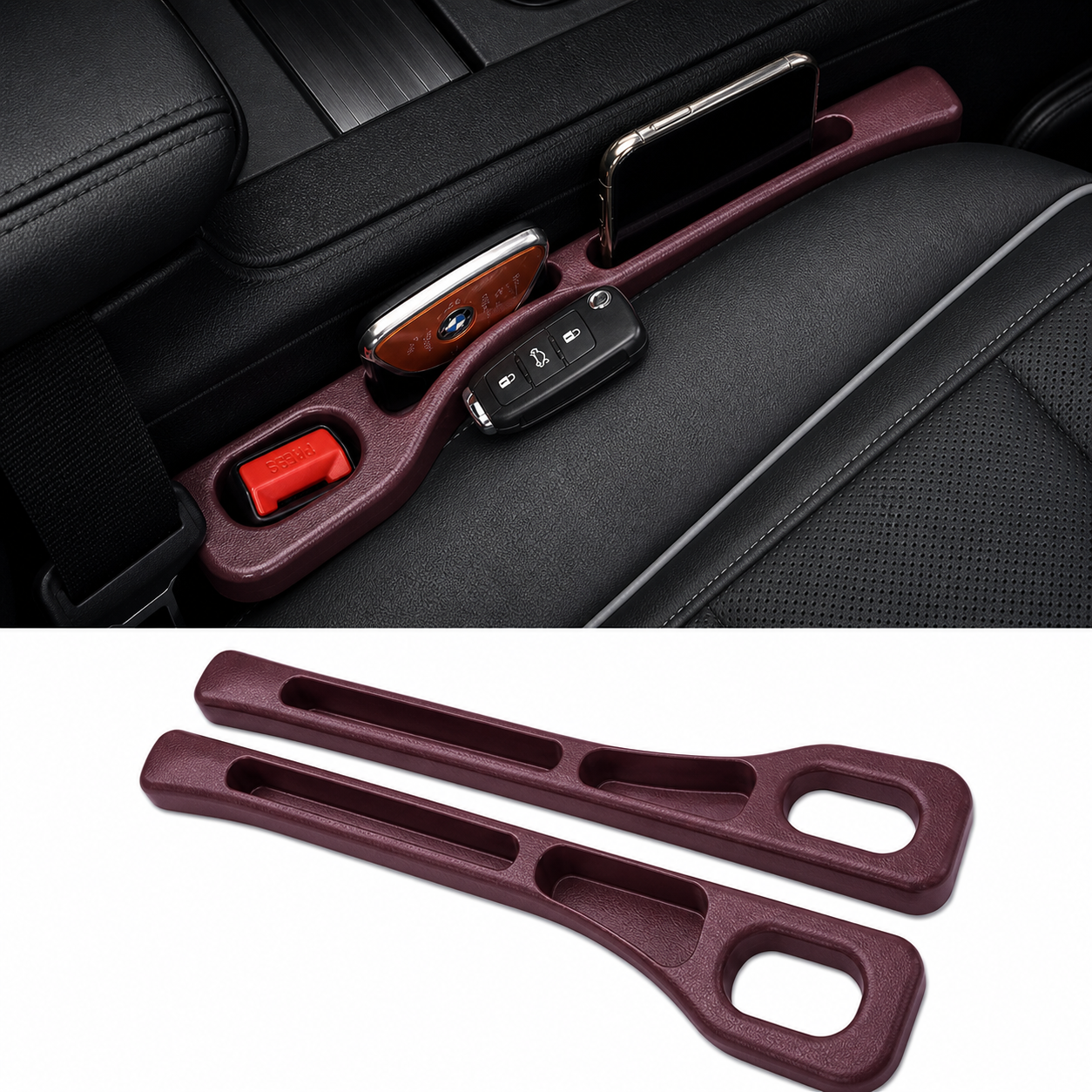 No Drop Car Seat Gap Filler – Seat Belt Fit Organizer