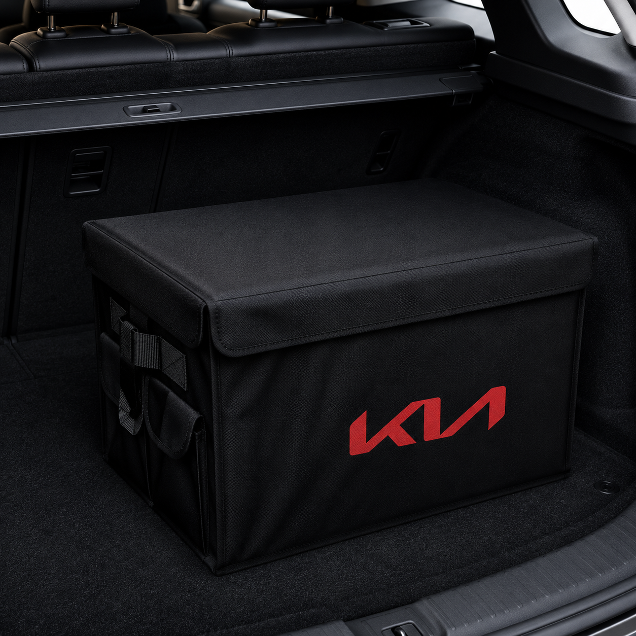 Foldable car trunk organizer storage box with KIA logo – Vorcar Egypt