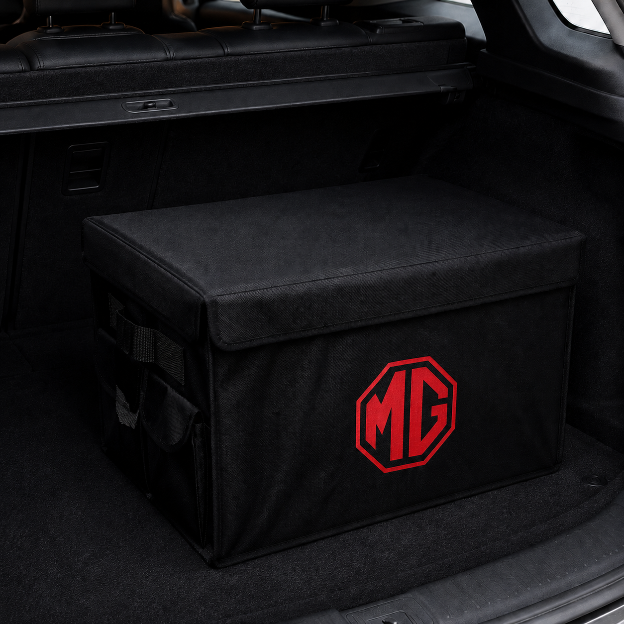 Foldable car trunk organizer storage box with MG logo – Vorcar Egypt