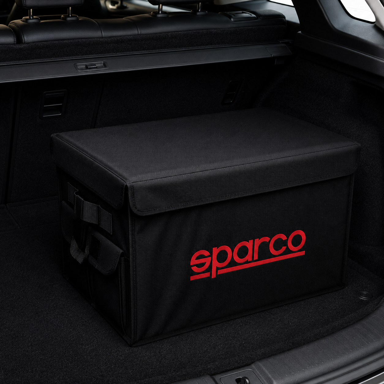Foldable car trunk organizer storage box with Sparco logo – Vorcar Egypt