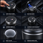 LED car ashtray with carbon fiber lid and ceramic liner – Vorcar Egypt (photo 2)