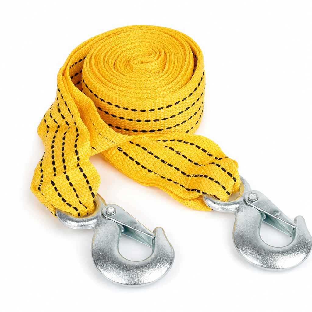 Heavy-duty car tow strap with safety hooks 3m 3-ton – Vorcar Egypt