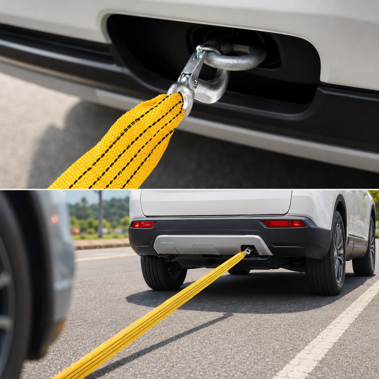 Heavy-duty car tow strap with safety hooks 3m 3-ton – Vorcar Egypt (photo 3)