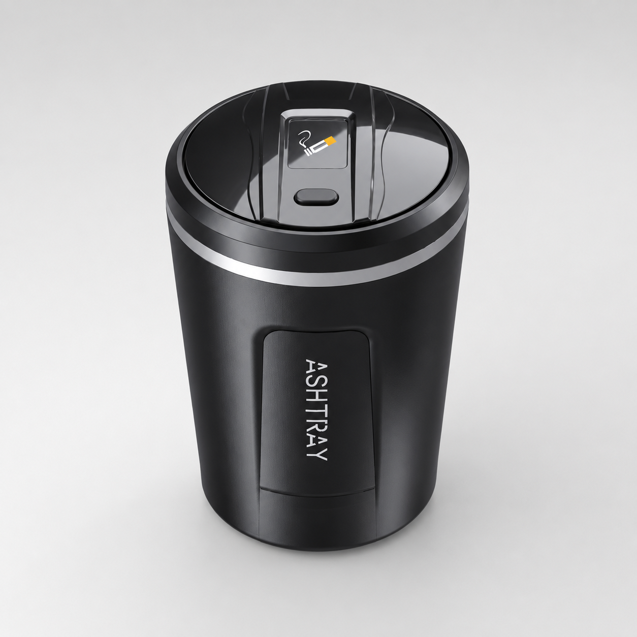 Premium LED Car Ashtray with One-Touch Lid & Ceramic Inner Liner