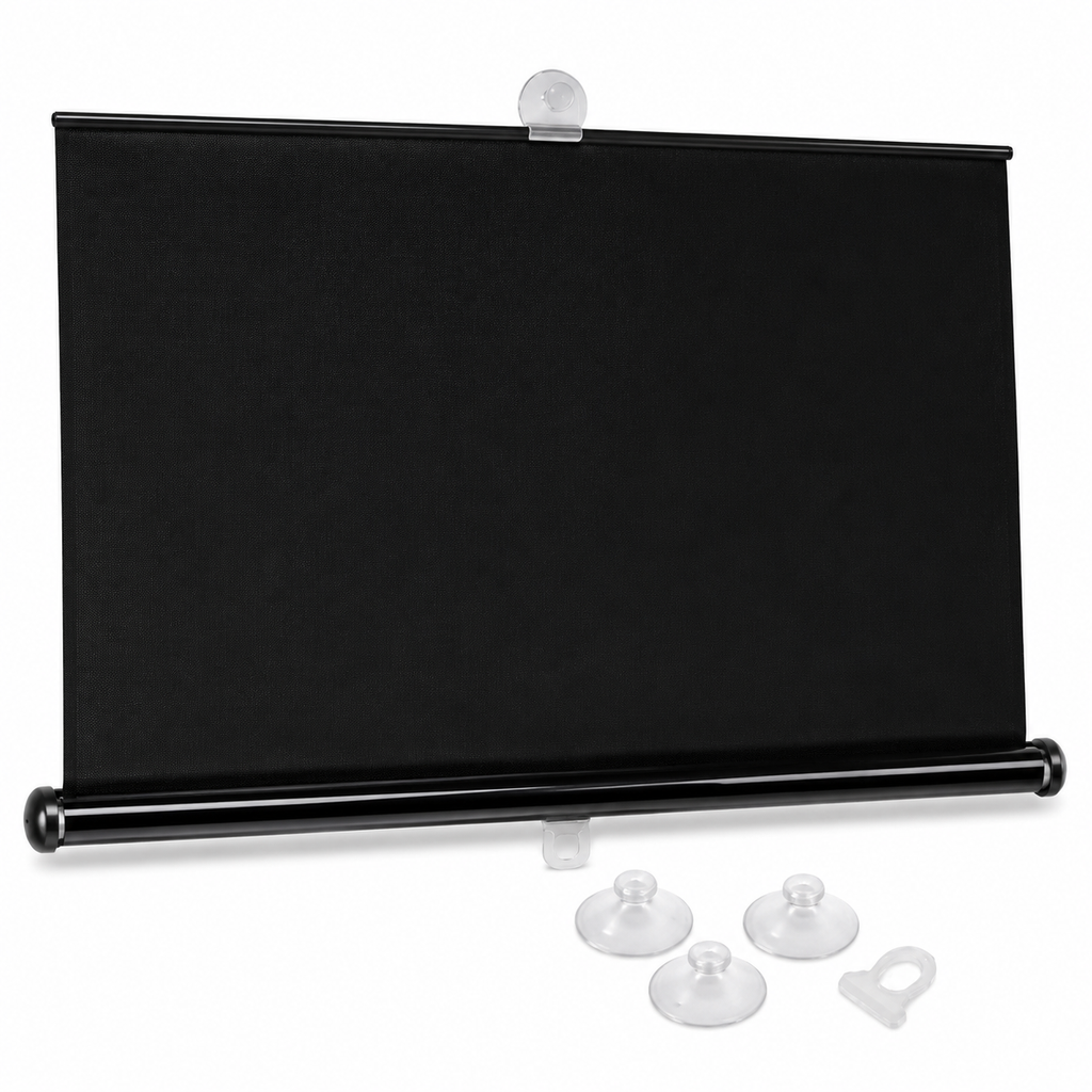 Retractable car windshield roller sunshade 130×53 cm – Vorcar Egypt