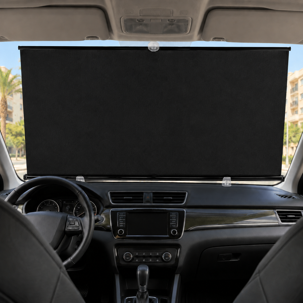Retractable car windshield roller sunshade 130×53 cm – Vorcar Egypt (photo 2)