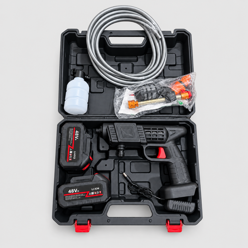 48V Cordless Portable Pressure Washer – Complete Car Wash Kit with 2 Batteries