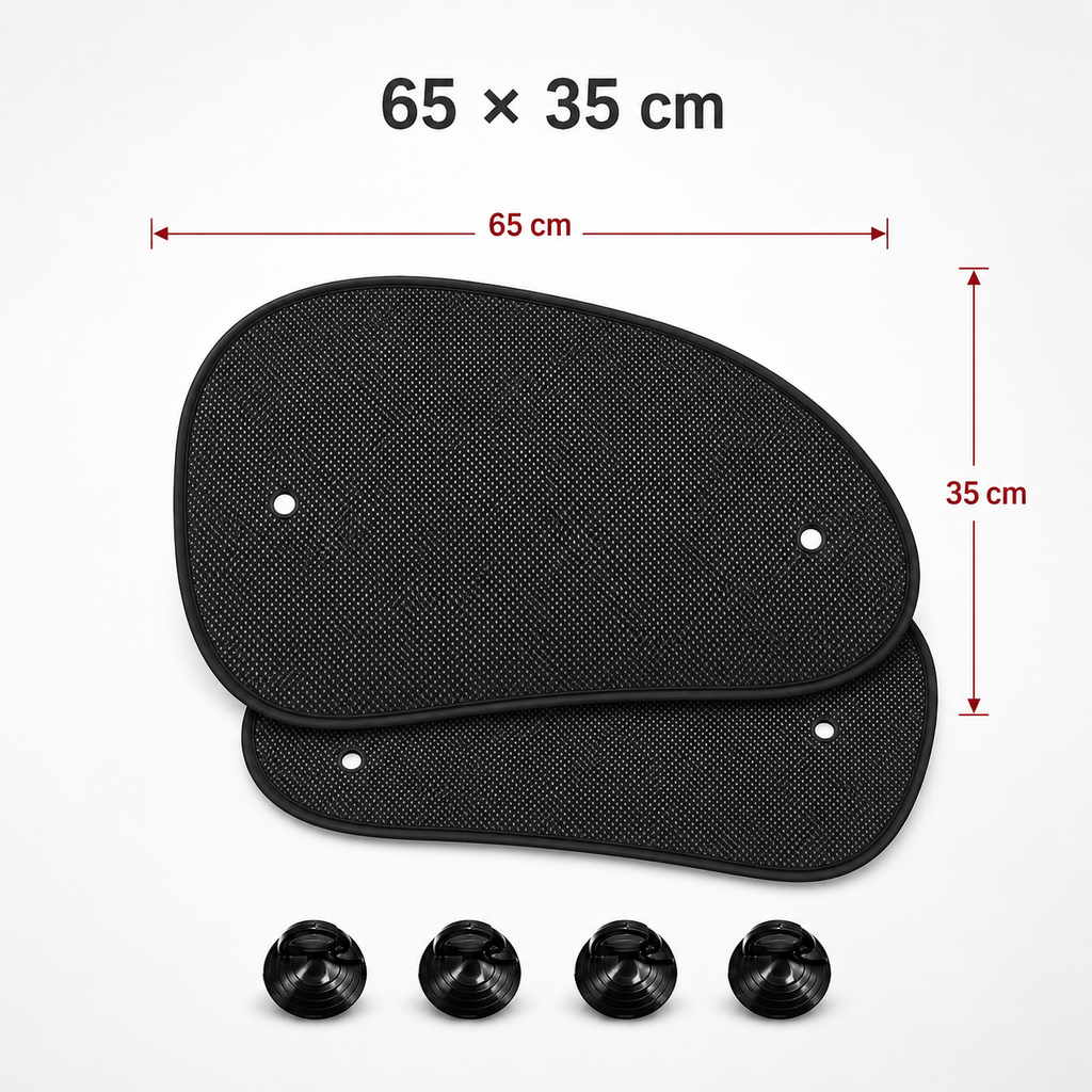 VORCAR Complete Car Sun Protection Bundle – Windshield Umbrella & Side Window Sunshades