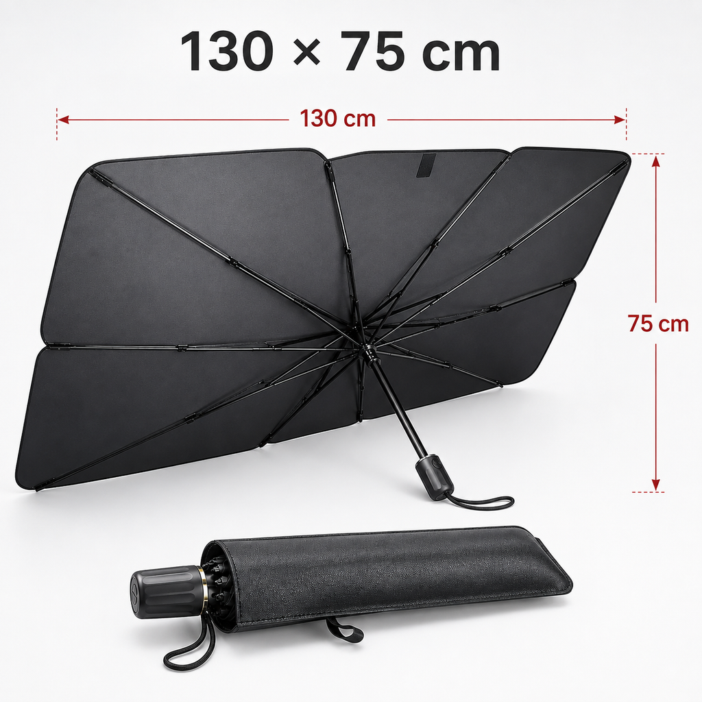 VORCAR Complete Car Sun Protection Bundle – Windshield Umbrella & Side Window Sunshades
