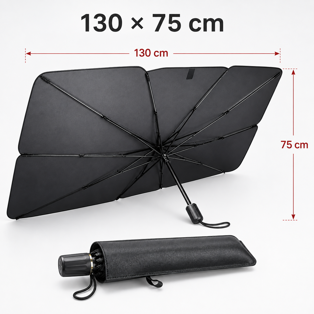 VORCAR Complete Car Sun Protection Bundle – Windshield Umbrella & Side Window Sunshades