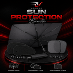 Complete Car Sun Protection Bundle – windshield umbrella with curved and square side window sunshades – Vorcar Egypt