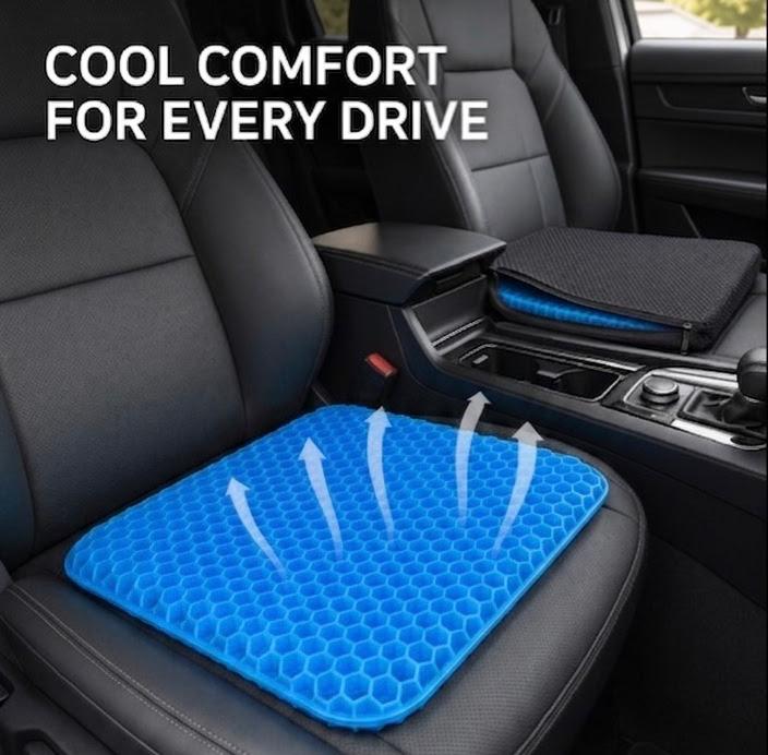 Breathable Honeycomb Silicone Car Seat Cushion with Non-Slip Washable Cover