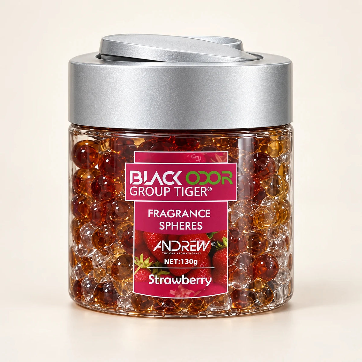 BLACK ODOR Aroma Pearls Strawberry fragrance spheres car air freshener 130g