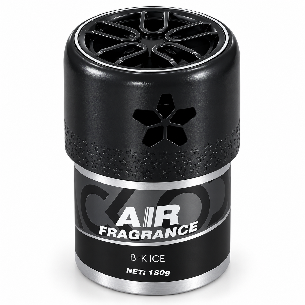 BLACK ODOR Alloy Collection Black Ice 180g gel air freshener with wheel-design lid