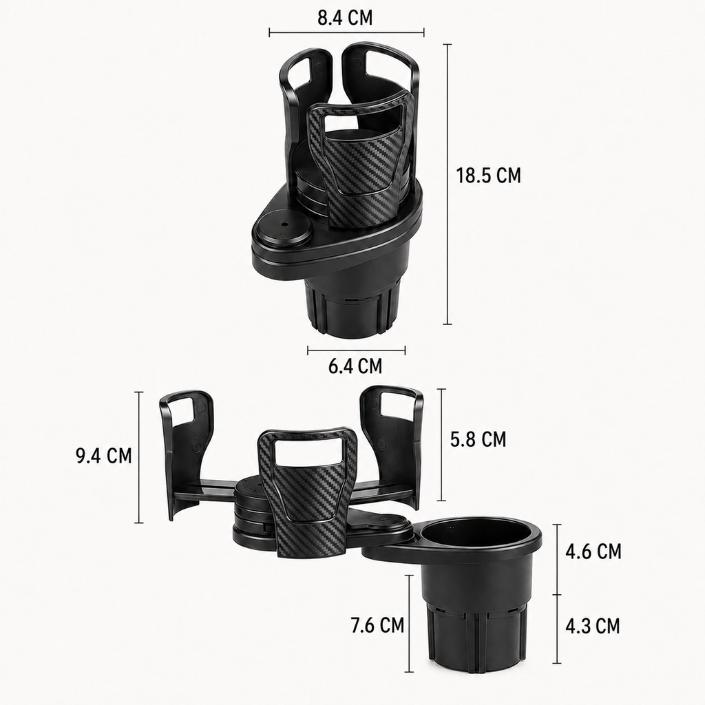 Car cup holder expander holding two drinks in center console – Vorcar Egypt