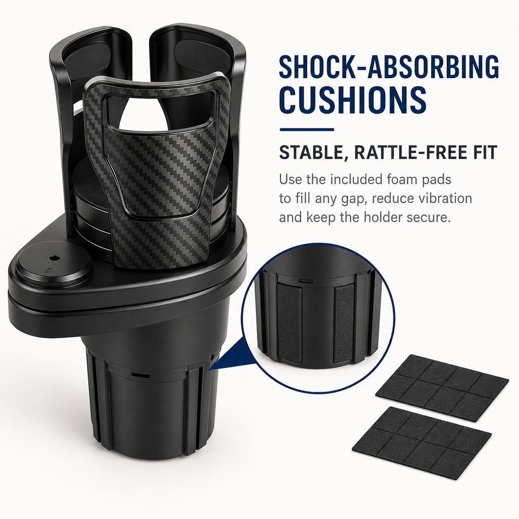 Car cup holder expander with carbon fiber look panels – Vorcar Egypt