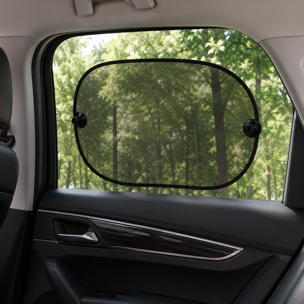 2-Piece Car Side Window Sunshade Set with 4 Suction Cups