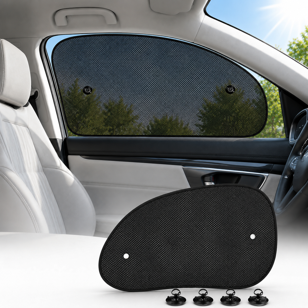 Foldable mesh car side window sunshade set 2 pieces – Vorcar Egypt (photo 2)