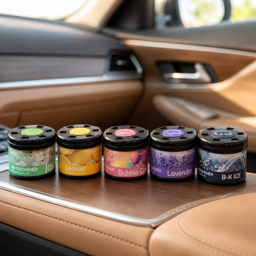 BLACK ODOR Car Gel Air Freshener Jar – Long-Lasting Oil Fragrance