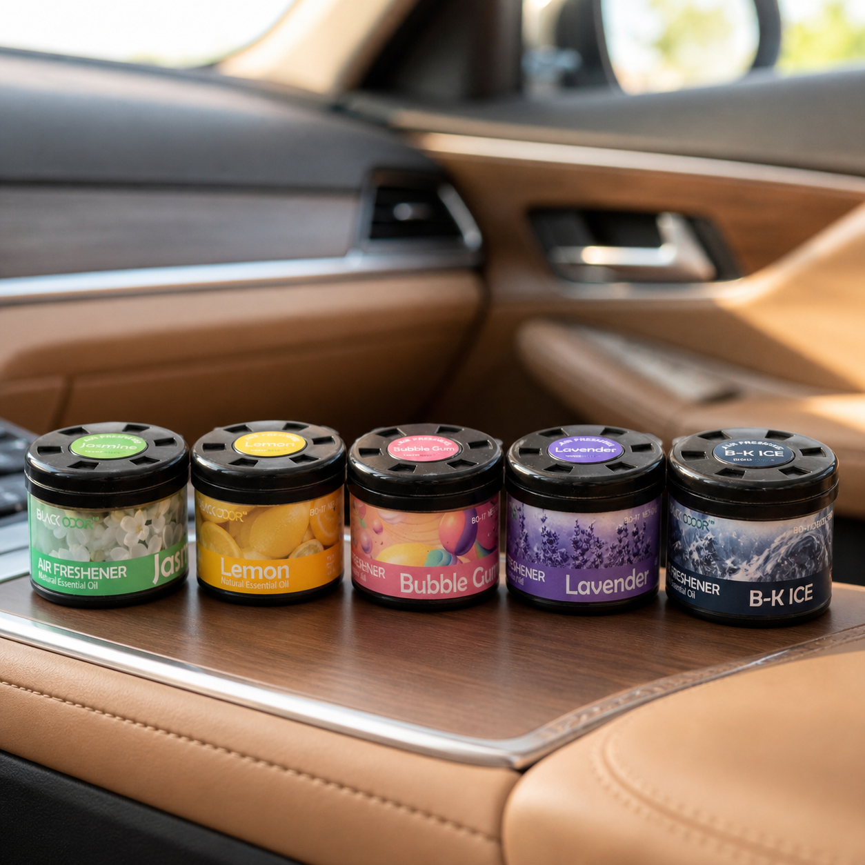 BLACK ODOR Car Gel Air Freshener Jar – Long-Lasting Oil Fragrance
