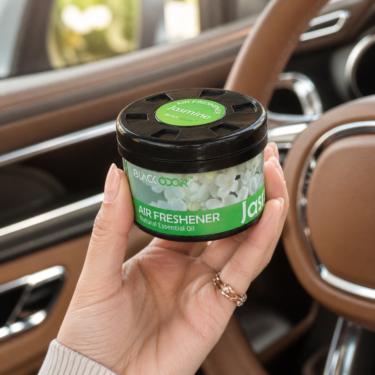 BLACK ODOR Car Gel Air Freshener Jar – Long-Lasting Oil Fragrance