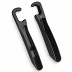 Pair of black carbon-look seat gap organizers with storage trays and seat belt cutouts in the VORCAR Carbon-Look Trio Bundle