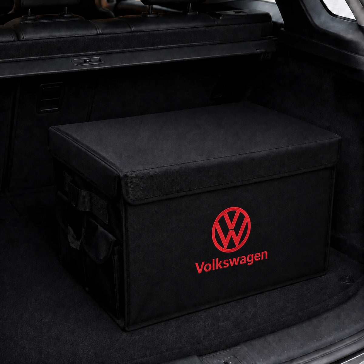 Foldable car trunk organizer storage box with Volkswagen logo – Vorcar Egypt